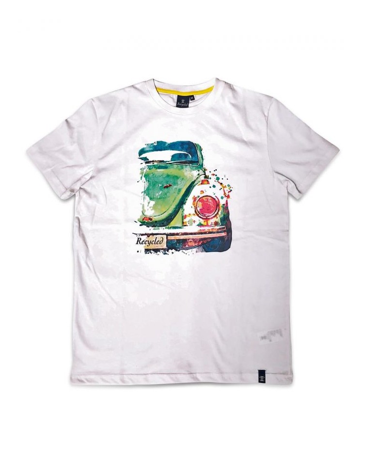 CAMISETA VINTAGE CAR RECYCLED BLANCO ÓPTICO